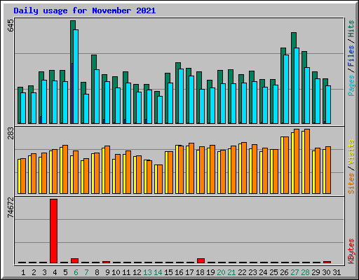 Daily usage for November 2021