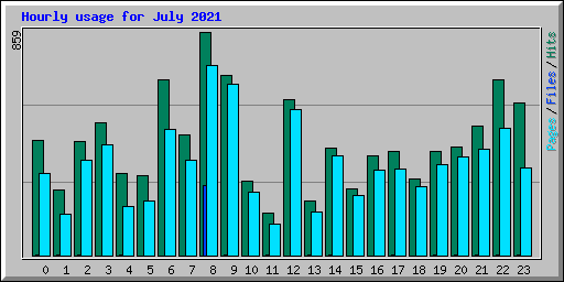 Hourly usage for July 2021