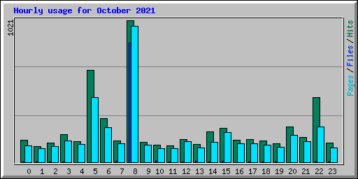 Hourly usage for October 2021
