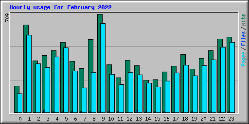 Hourly usage for February 2022